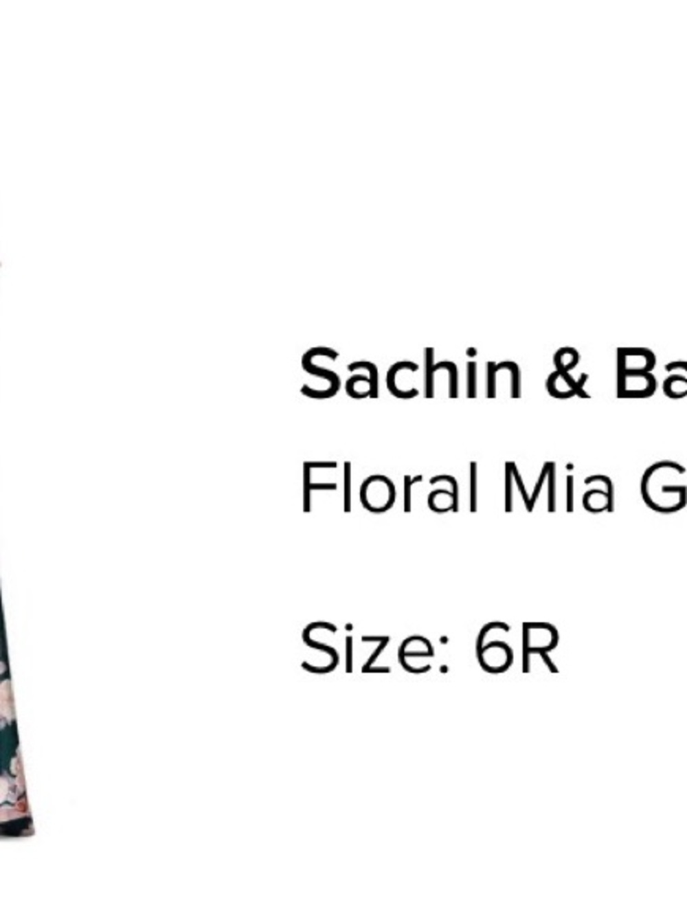 Sachin + Babi Floral Mia Gown Size 6R - Picture 9 of 9
